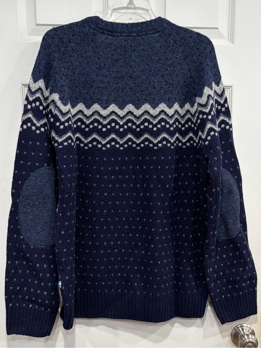 Fjallraven Men's Large Ovik Knit Sweater Navy Blue NWT Wool Crewneck Cabincore - Picture 3 of 8